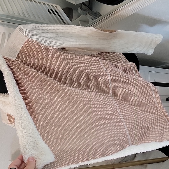 Anthropologie Saturday Sunday Sherpa Waterfall Open Front Sweater - Picture 5 of 12